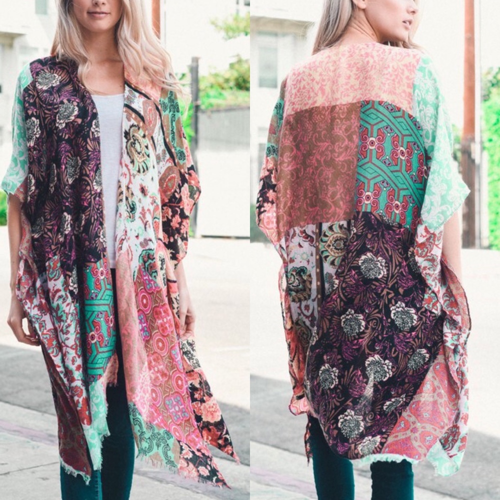 Bohemian Floral Patchwork Kimono - Picture 2 of 2